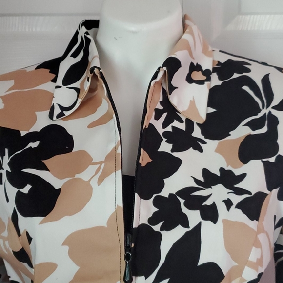 Giancarlo Ferrari Zippered Floral Jacket - Size 8 - Picture 3 of 7